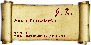 Jeney Krisztofer névjegykártya